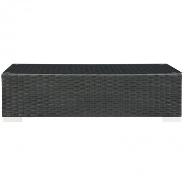 Modway Sojourn Outdoor Patio Coffee Table - Chocolate - Front Angle
