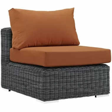 Modway Summon Outdoor Patio Sunbrella® Armless - Front Side Angle