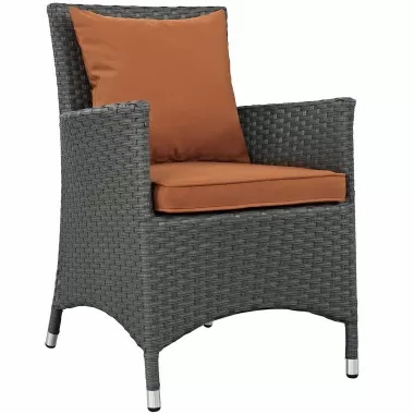 Modway Sojourn Dining Outdoor Patio Sunbrella® Armchair in Canvas Tuscan - Front Side Angle
