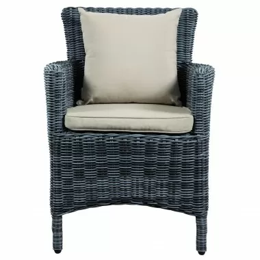 Modway Summon Dining Outdoor Patio Sunbrella® Armchair in Antique Canvas Beige  - Front Angle