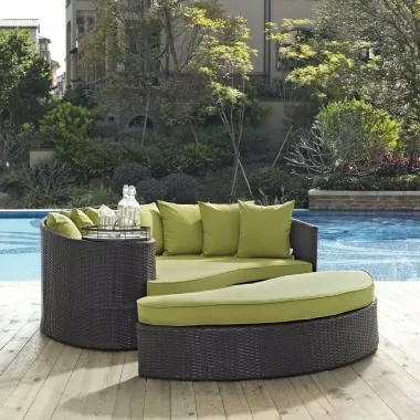 Modway Convene Outdoor Patio Daybed in Espresso Peridot - Lifestyle