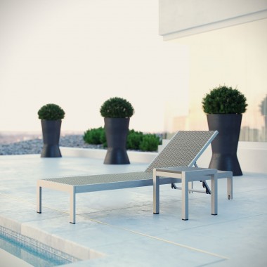 Modway Shore 2 Piece Outdoor Patio Set - Silver Gray - Lifestyle