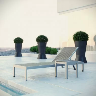 Modway Shore 2 Piece Outdoor Patio Set - Silver Gray - Lifestyle