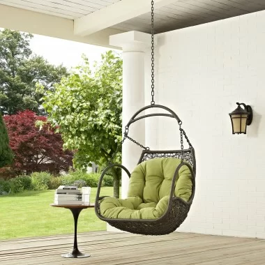 Modway Arbor Outdoor Patio Swing Chair Without Stand in Peridot - Lifestyle