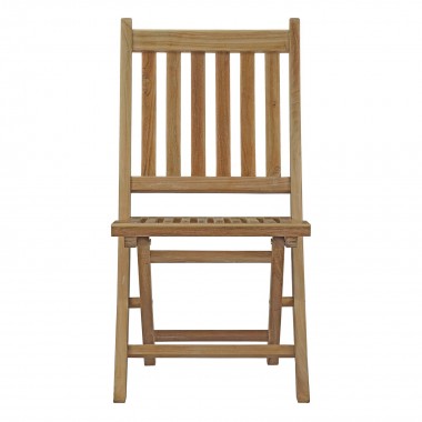 Modway Marina Outdoor Patio Teak Folding Chair - Natural - Front Angle