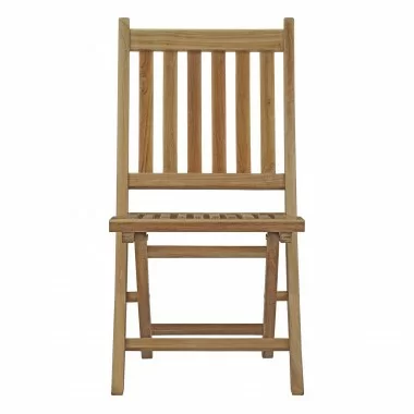 Modway Marina Outdoor Patio Teak Folding Chair - Natural - Front Angle