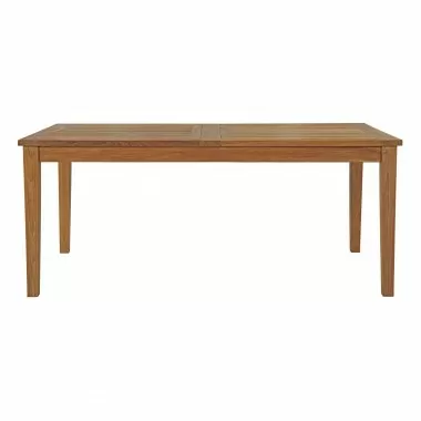 Modway Marina Extendable Outdoor Patio Teak Dining Table - Natural - Front Angle