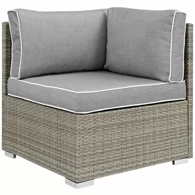 Modway Repose Outdoor Patio Corner in Light Gray Gray - Front Side Angle