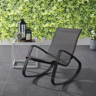 Modway Traveler Rocking Outdoor Patio Mesh Sling Lounge Chair - Espresso - Lifestyle