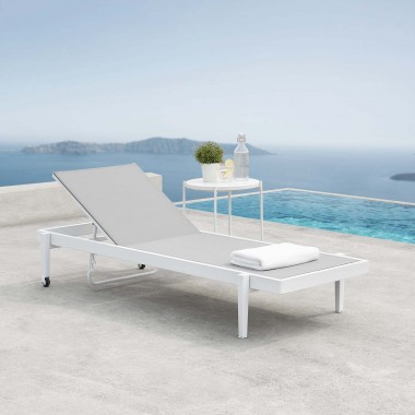 Modway Charleston Outdoor Patio Chaise Lounge Chair - White Gray - Lifestyle