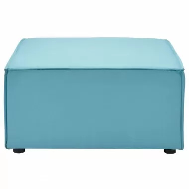 Modway Saybrook Outdoor Patio Upholstered Sectional Sofa Ottoman in Turquoise - Front Angle