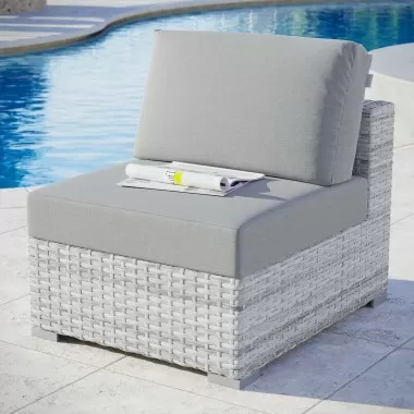 Modway Convene Outdoor Patio Armless Chair in Light Gray Gray - Lifestyle