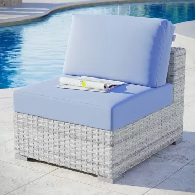 Modway Convene Outdoor Patio Armless Chair - Light Gray Light Blue - Lifestyle