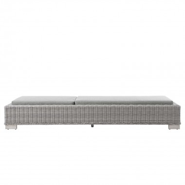 Modway Conway Outdoor Patio Wicker Rattan Chaise Lounge in Light Gray Gray - Front Side Angle