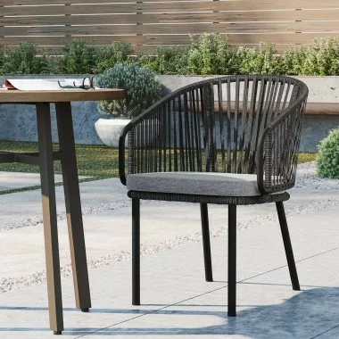 Modway Harbor Outdoor Patio Armchair - Charcoal Gray - Lifestyle
