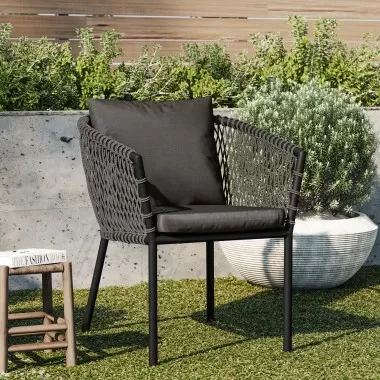 Modway Sailor Outdoor Patio Dining Armchair - Charcoal Charcoal - Lifestyle
