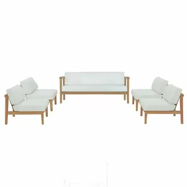 Modway Bayport 5 Piece Outdoor Patio Teak Set