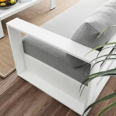 Modway Tahoe Outdoor Patio Powder-Coated Aluminum 2-Piece Set - White Gray - Lifestyle