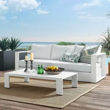 Modway Tahoe Outdoor Patio Powder-Coated Aluminum 2-Piece Set - White - Lifestyle