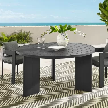 Modway Tahoe Round Outdoor Patio Aluminum Dining Table