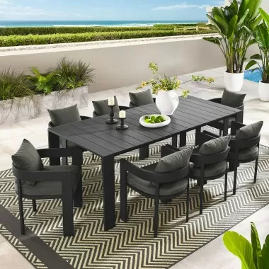 Modway Tahoe 9-Piece Outdoor Patio Aluminum Dining Set  2