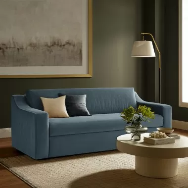 Modway Liora Performance Velvet Sofa Blue