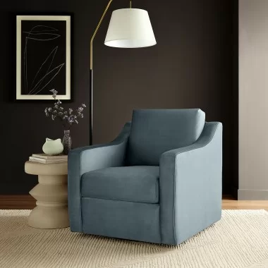 Modway Liora Performance Velvet Armchair Blue