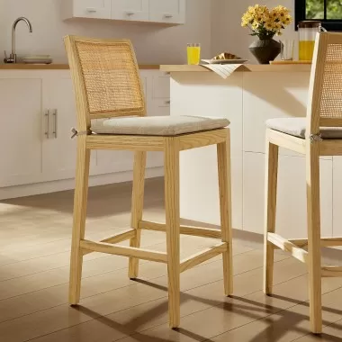 Modway Ovard Wood and Rattan Counter Stool