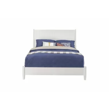 Alpine Furniture Flynn California King Platform Bed, White - Front Angle