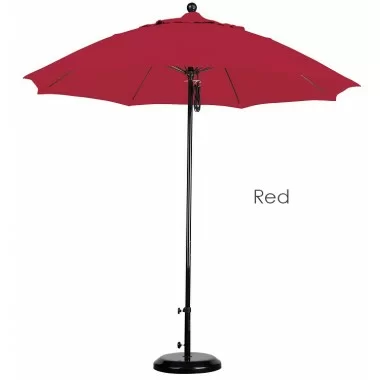 California Umbrella 9' Fiberglass Market Umbrella Pulley Open Black - Pacifica