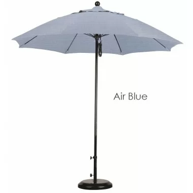 California Umbrella 9' Fiberglass Market Umbrella Pulley Open Black - Subrella