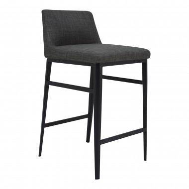 Moe's Home Collection Baron Counter Stool - Charcoal - Front Side Angle
