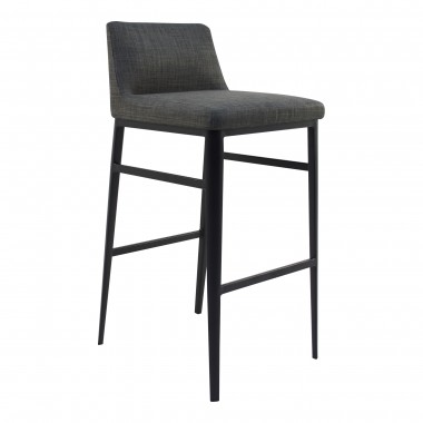 Moe's Home Collection Baron Barstool - Charcoal - Front Side Angle