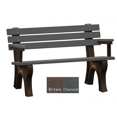 Polly Products Economizer Backed Bench with arms 4'