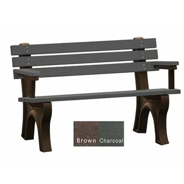 Polly Products Economizer Backed Bench with arms 4'