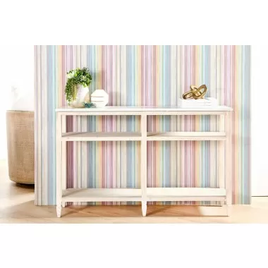 Essentials For Living Emerie Narrow Console Table - White Wash Pine, White Quartz - Lifestyle