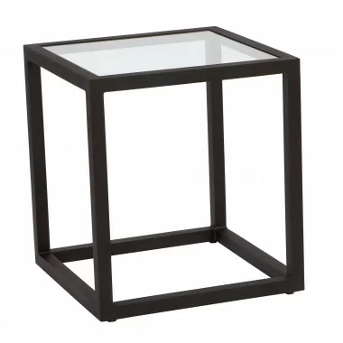 Woodard Salona End Table with Glass Top - Angled