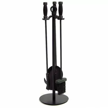 Mr. Bar-B-Q UniFlame® 4 Piece Black Wrought Iron Fireset