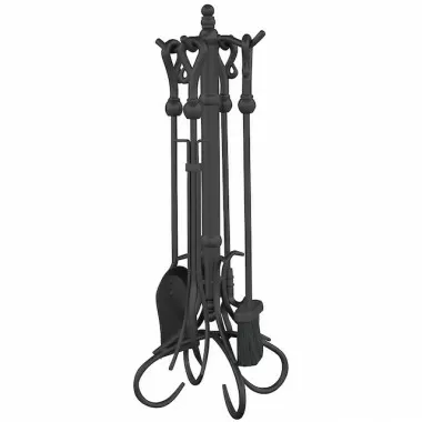 Mr. Bar-B-Q UniFlame® 5 Piece Olde World Iron Fireset with Heavy Crook Handles