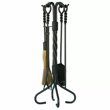 Mr. Bar-B-Q UniFlame® 5 Piece Olde World Iron Ring/Twist Fireset
