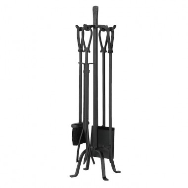 Mr. Bar-B-Q UniFlame® 5 Piece Olde World Iron Fireset with Horseshoe Handles