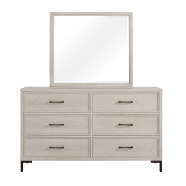 Alpine Furniture Bradley Mirror in Antique White - Front Angle