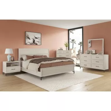 Alpine Furniture Bradley 6 Drawer Dresser in Antique White - Lifestyle