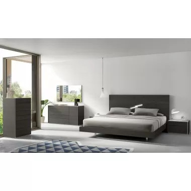 J&M Furniture Faro Premium Bedroom Set in Wenge with Light Grey 