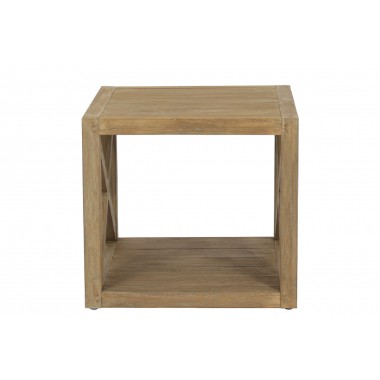 Sunset West X End Table in Coastal Teak - Front Angle