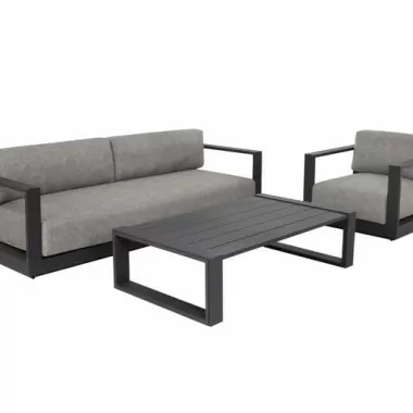 Sunpan Tavira Armchair Charcoal-Lanikai Salt and Pepper - Lifestyle
