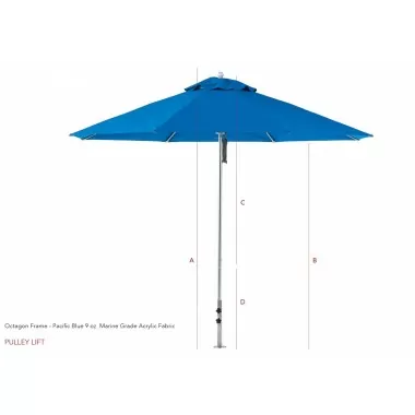 6 1/2' Square Four Panel Fiberglass Market Umbrella 
