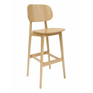 43.25" European Beechwood Wood Barstool - FLS-22B - Front
