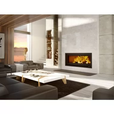Valcourt Fireplace Saint Laurent Linear Wood Burning Fireplace with Chimney - Lifestyle
