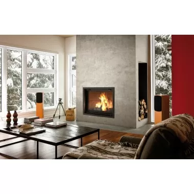 Valcourt Fireplace Antoinette Wood Burning Fireplace with Chimney - Lifestyle 